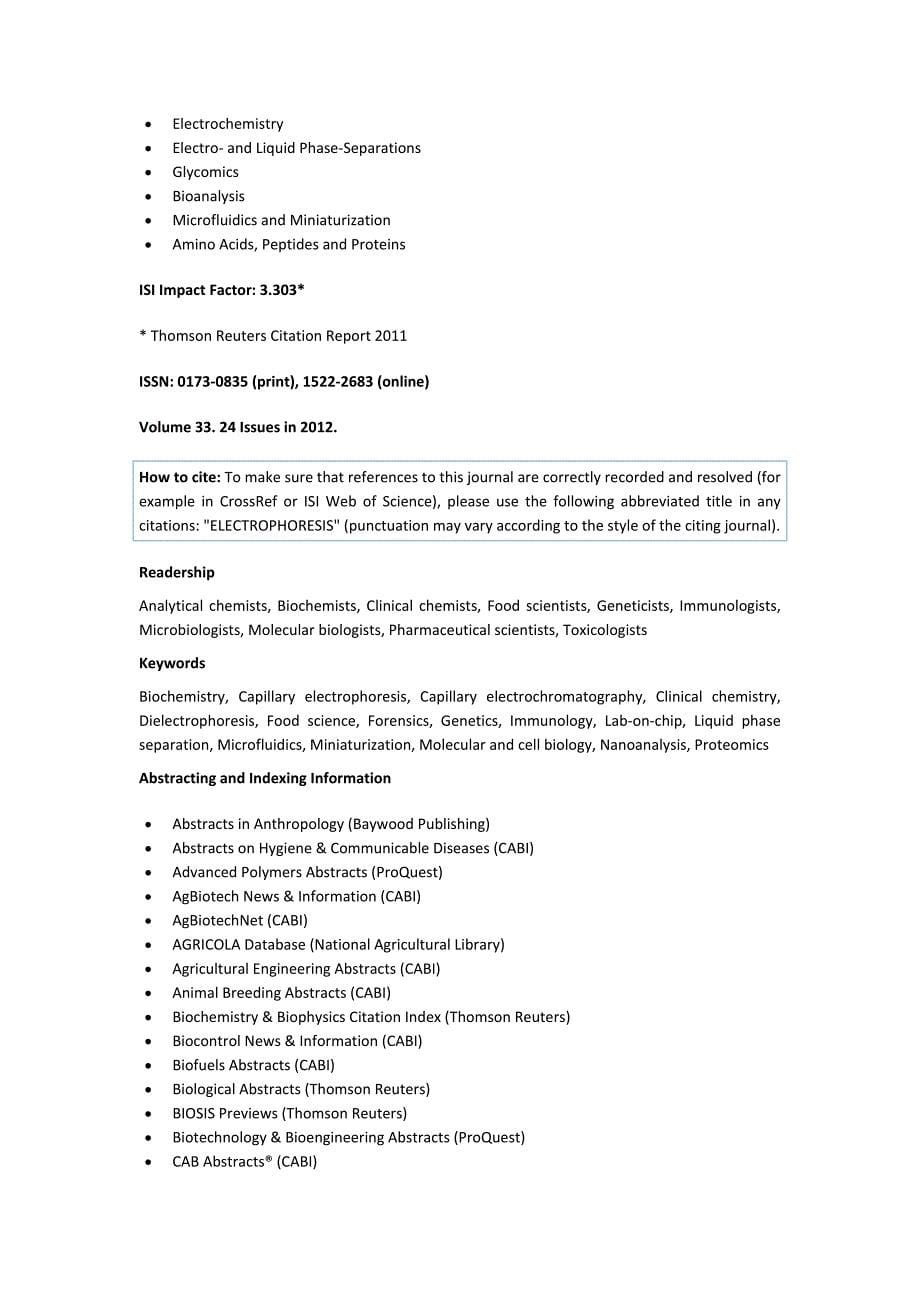 期刊electrophoresis简介_第5页