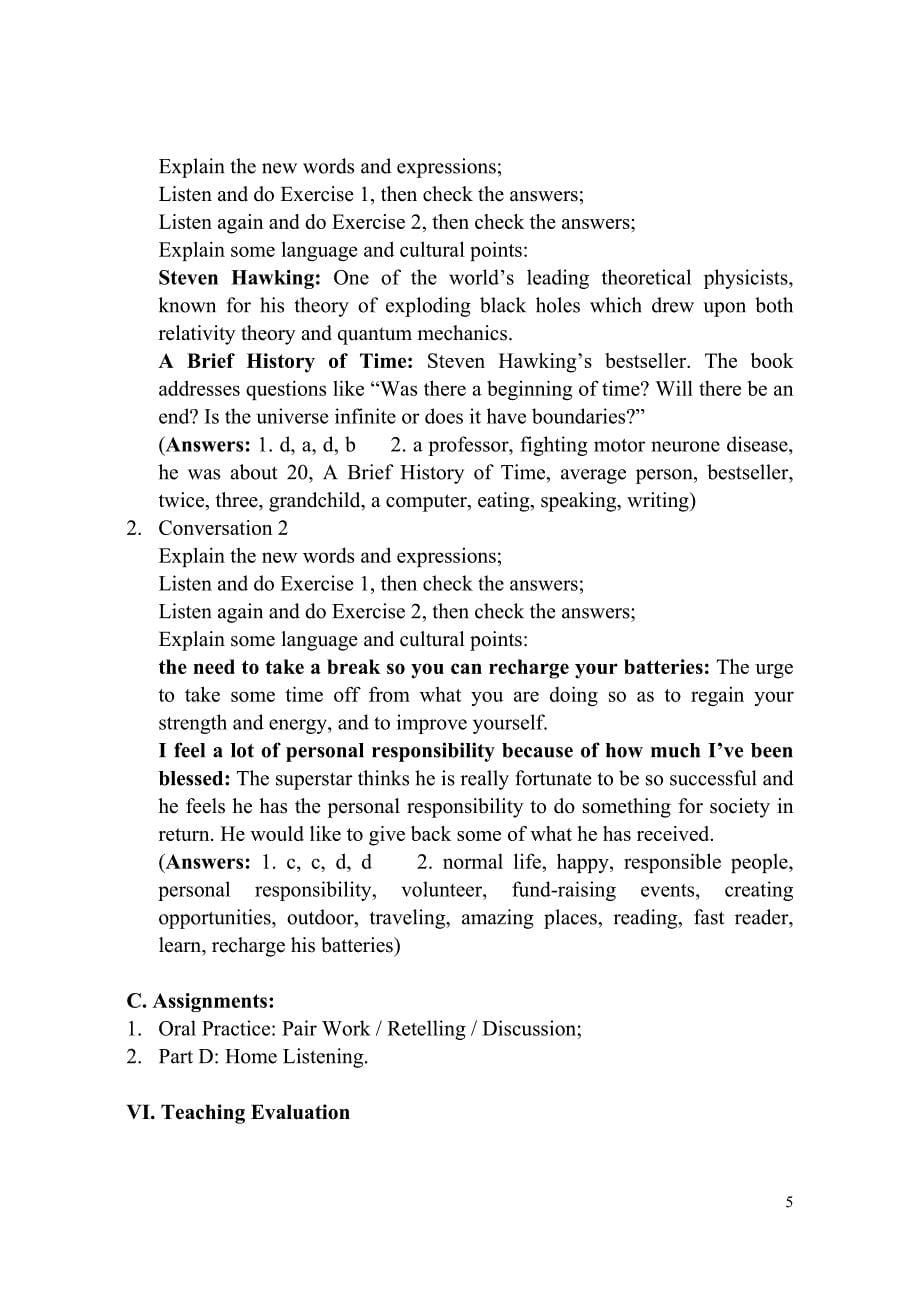 大学英语听说第三版第四册1-10 教案_第5页