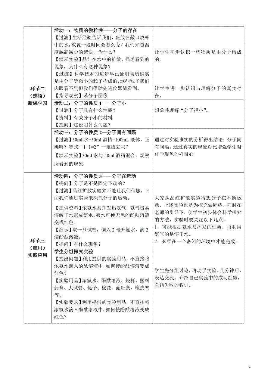 人教版九年级上册第三单元《课题1分子和原子》说课稿_第2页