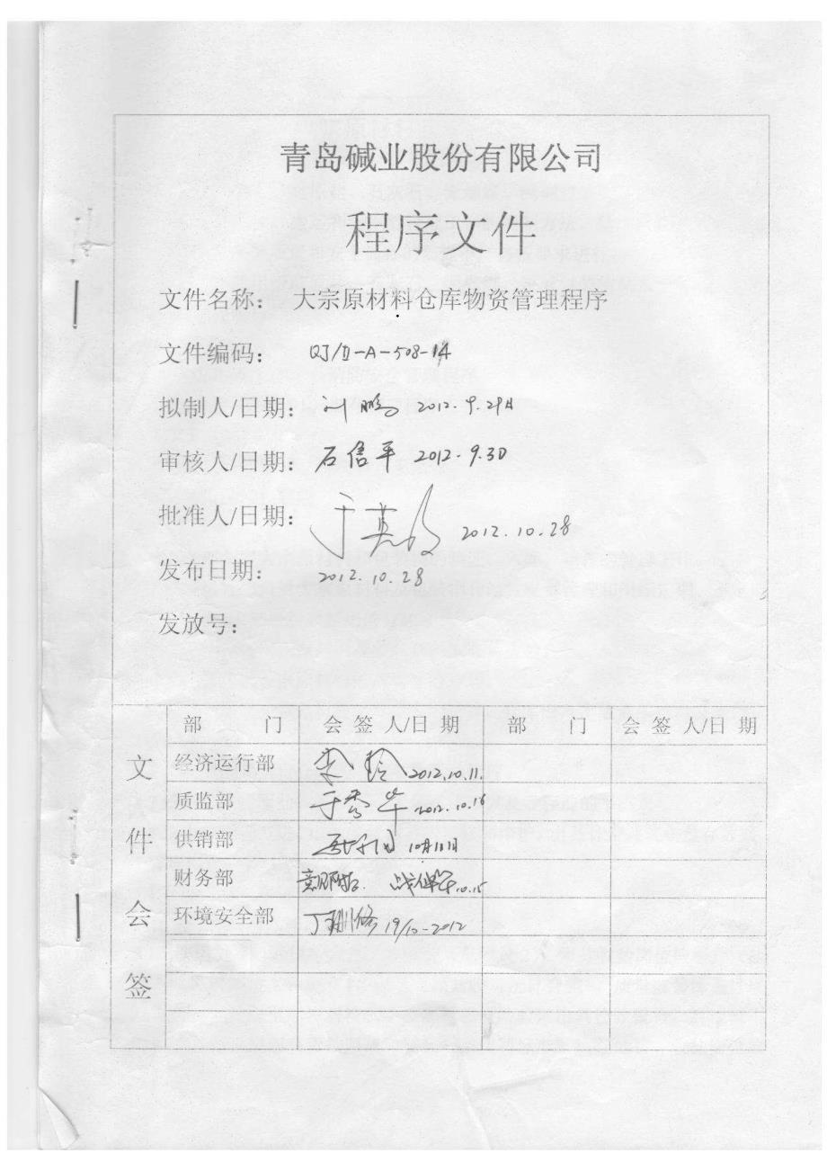 大宗原材料物资管理程序_第1页