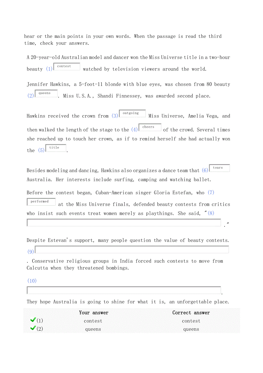 新视野大学英语视听说教程4(第二版)unit 2_test答案_第3页