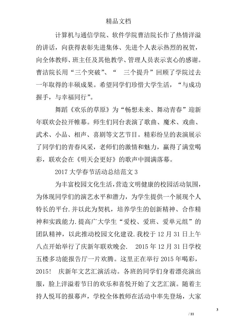 2017年大学春节活动总结精选 _第3页