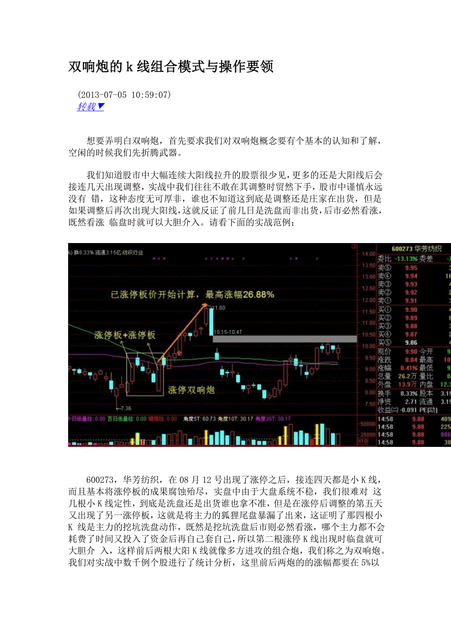 双响炮的k线组合模式与操作要领--转载新浪博客_第1页