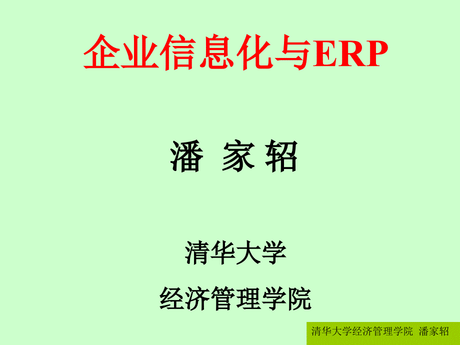 【管理精品】企业信息化与ERP-潘家轺_第1页