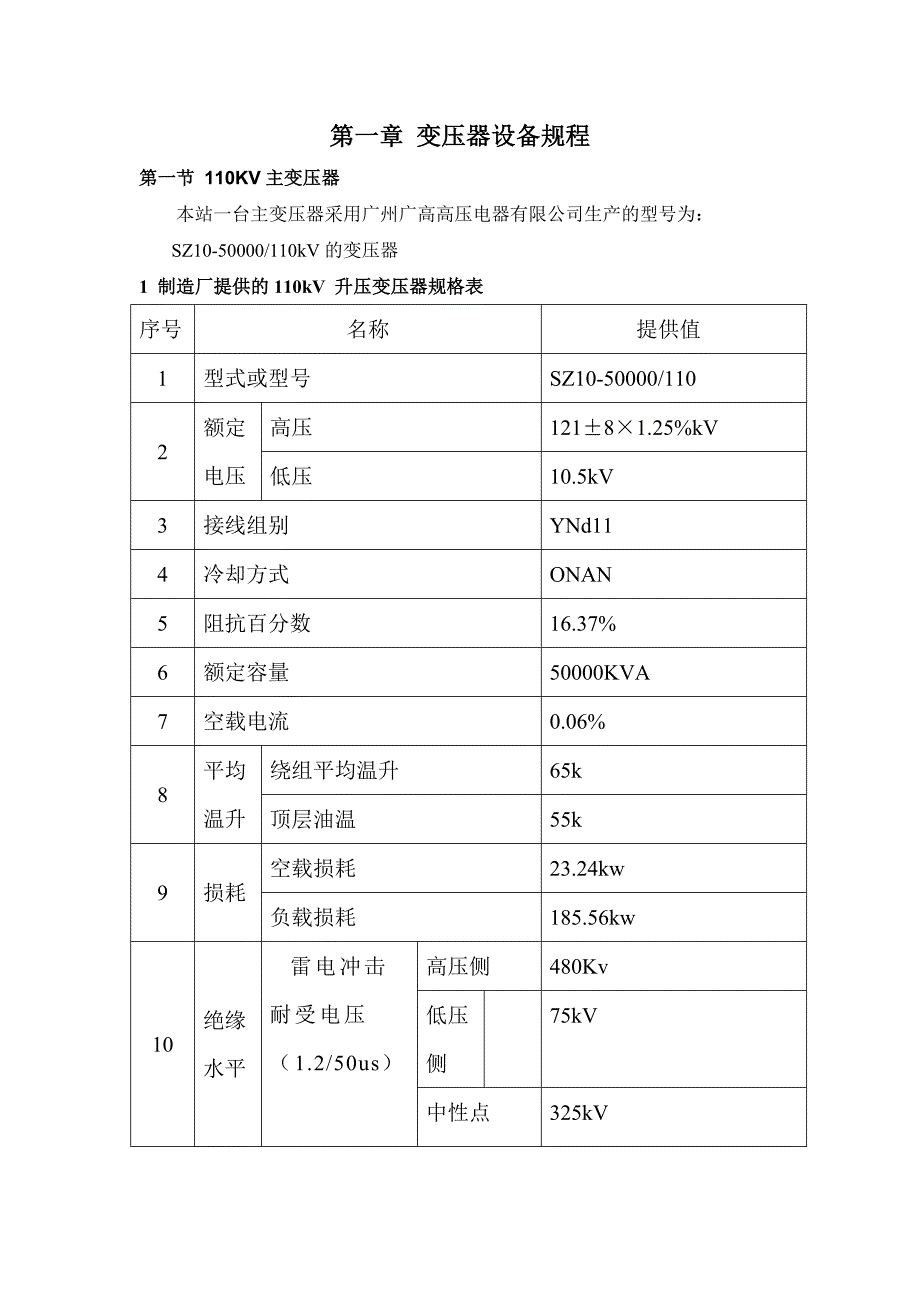 升压站设备规程_第1页