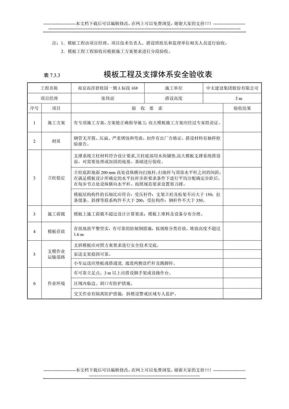 江苏小区住宅楼模板工程及支撑体系安全验收表(高大模板)_第4页