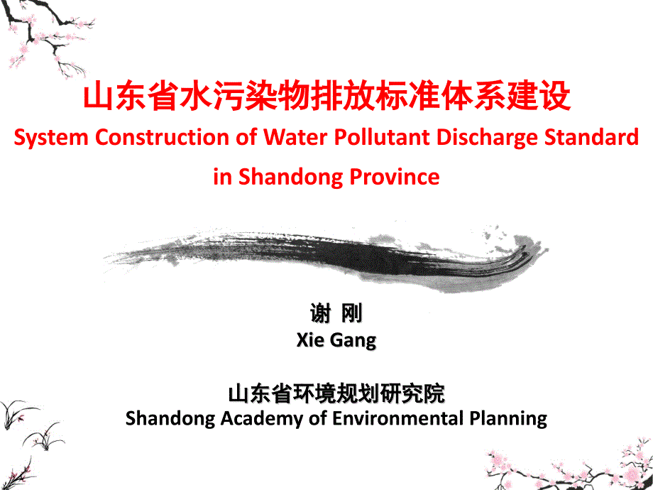 山东省水环境标准体系建设(环科院)_第1页