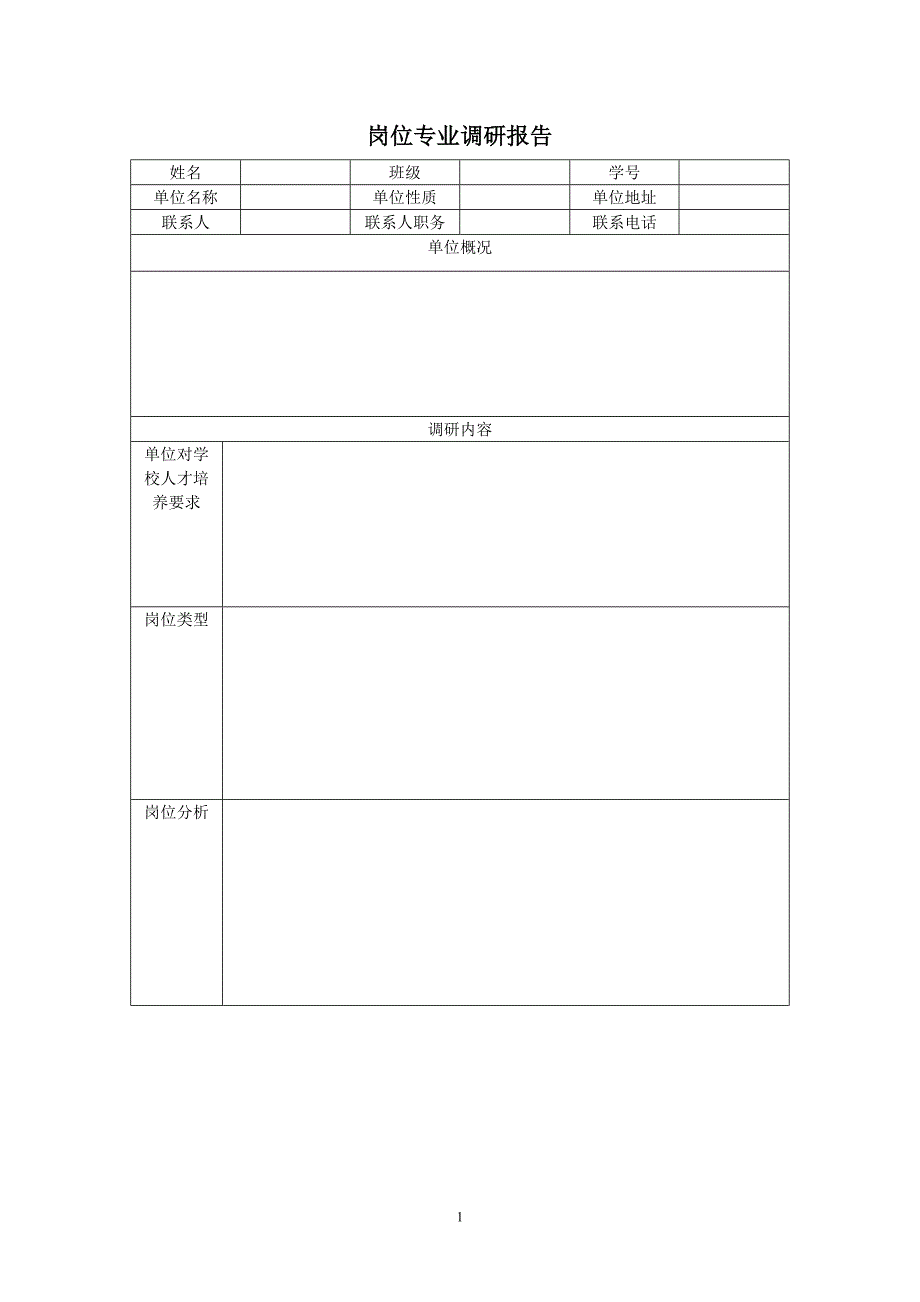 园林系岗位专业调研报告_第1页