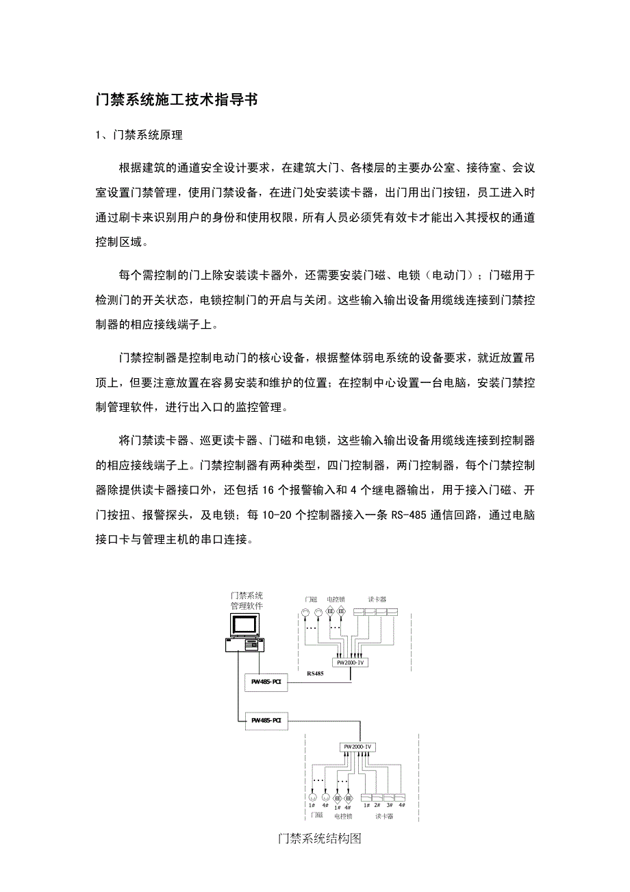 酒店管理 门禁系统施工技术指导_第1页