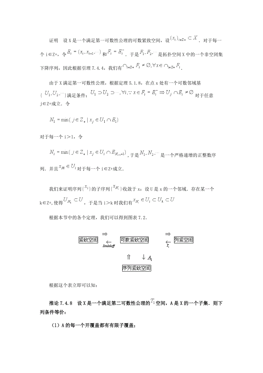 《点集拓扑学》第7章 §7.4 几种紧致性以及其间的关系_第4页