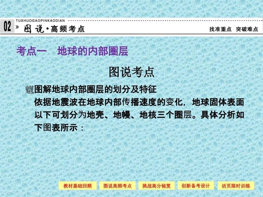 2013届高考地理总复习(第1轮)人教版课件：必修1 第4章 第1节地球的圈层结构和营造地表形态的力量_第5页