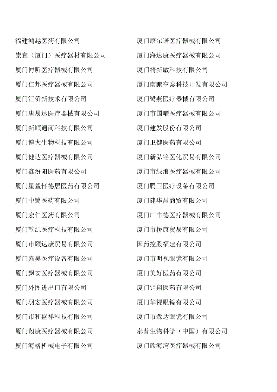 厦门市最新医疗器械经销商目录_第3页