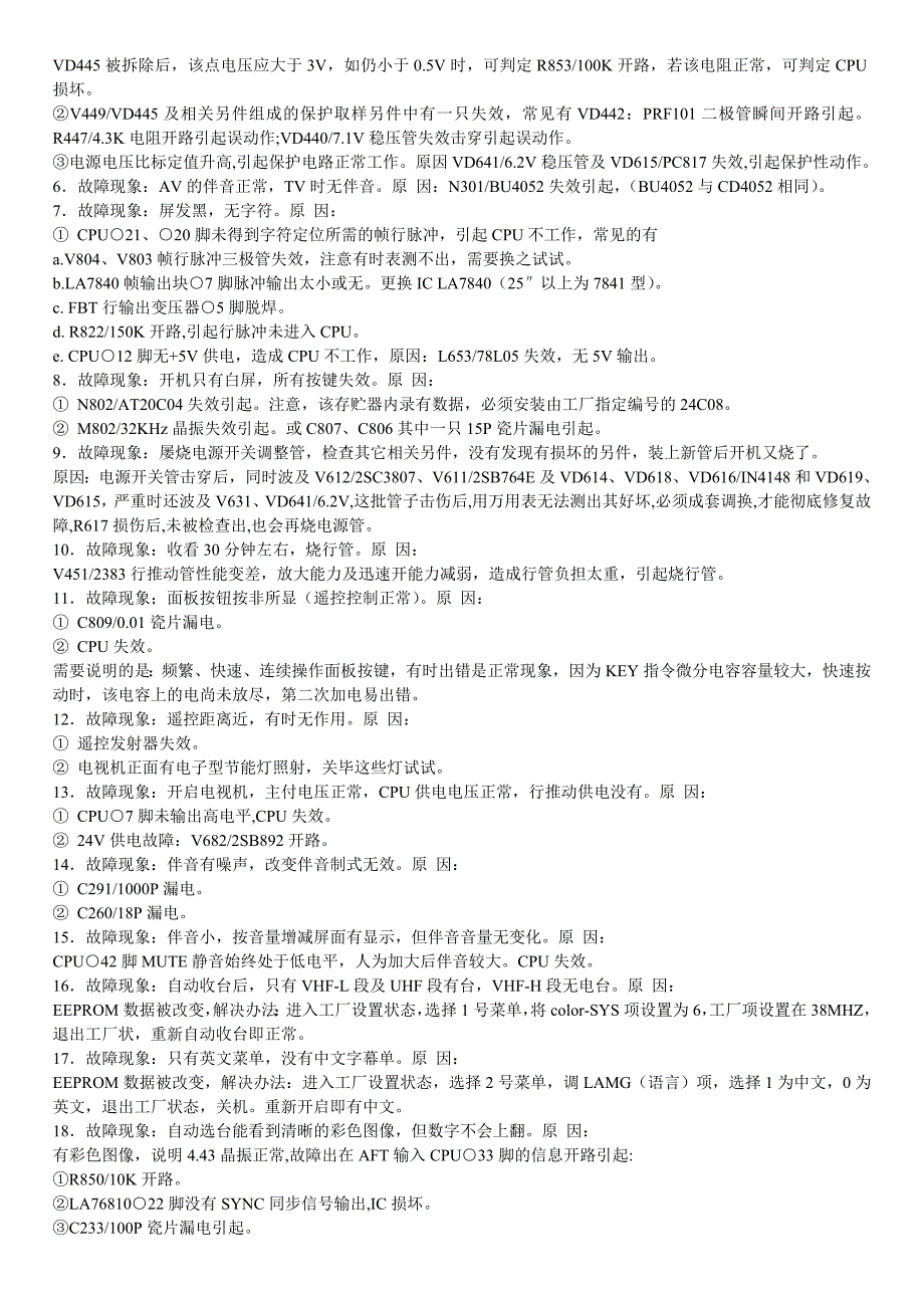 西湖数源彩电维修速查表_第4页