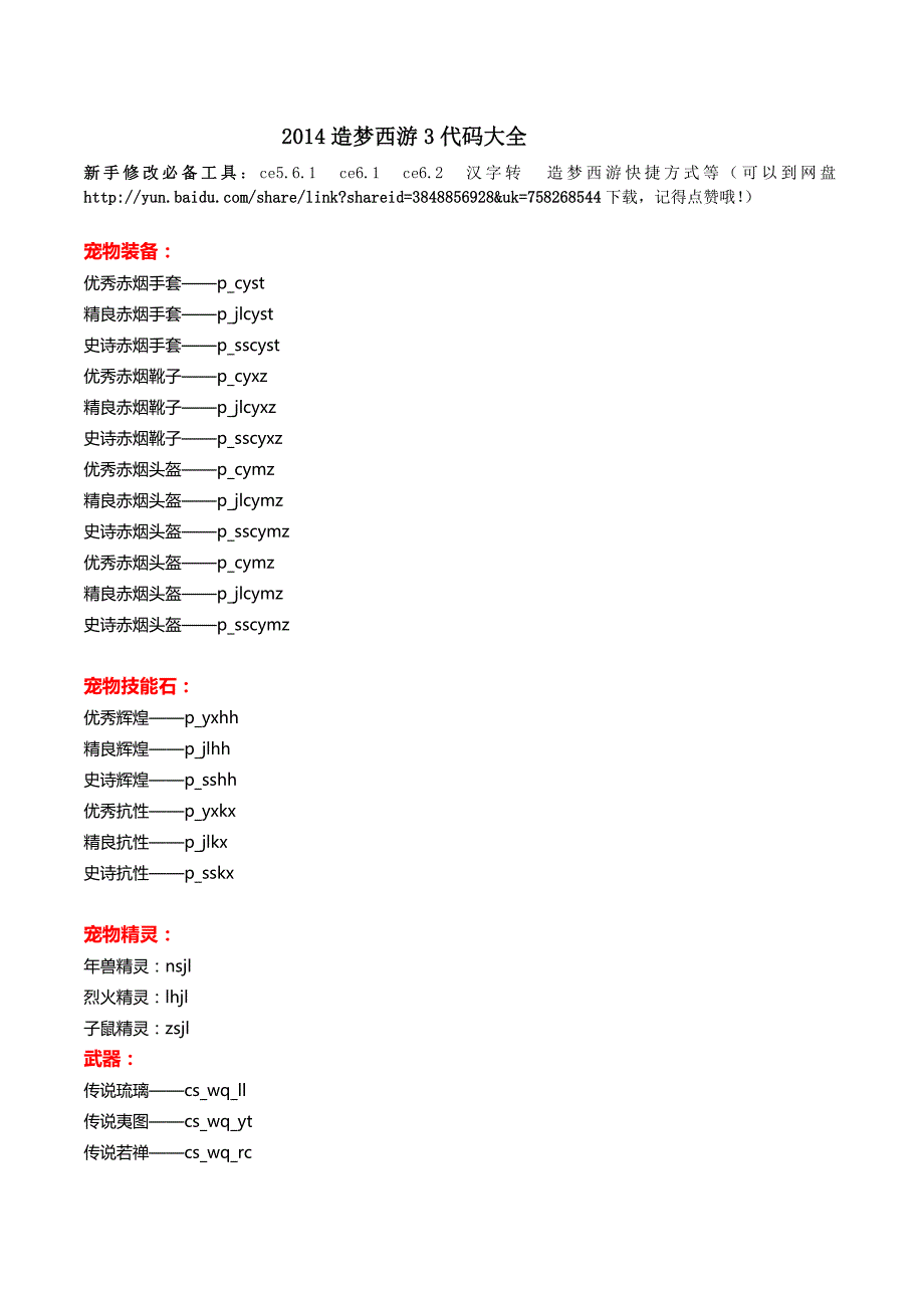 2014造梦西游3代码大全_第1页