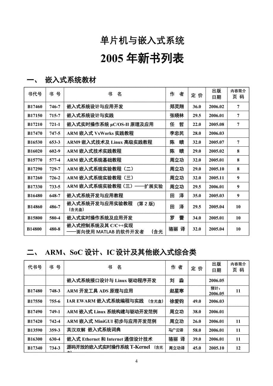 单片机与嵌入式系统图书书目_第5页