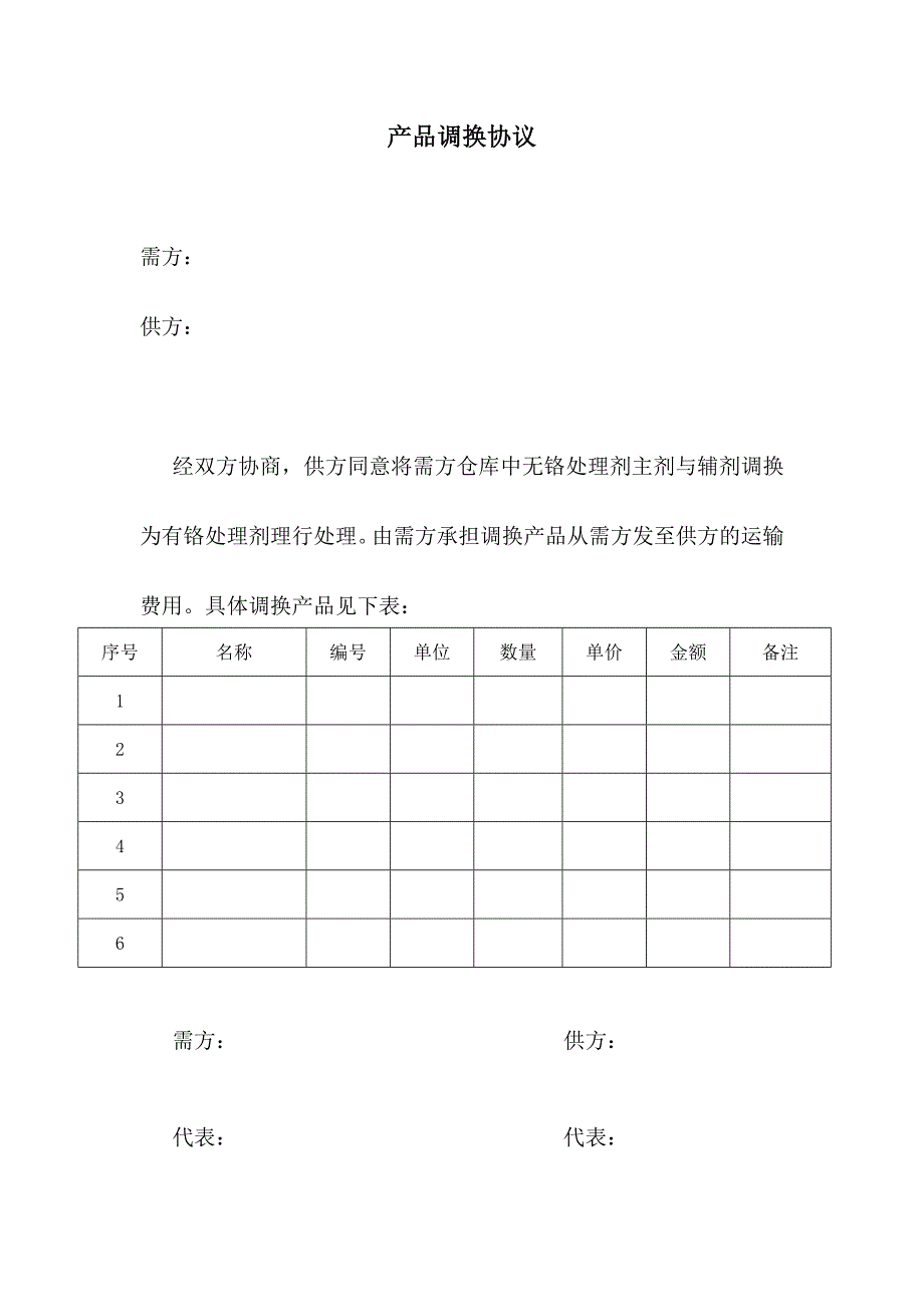 产品调换协议_第1页