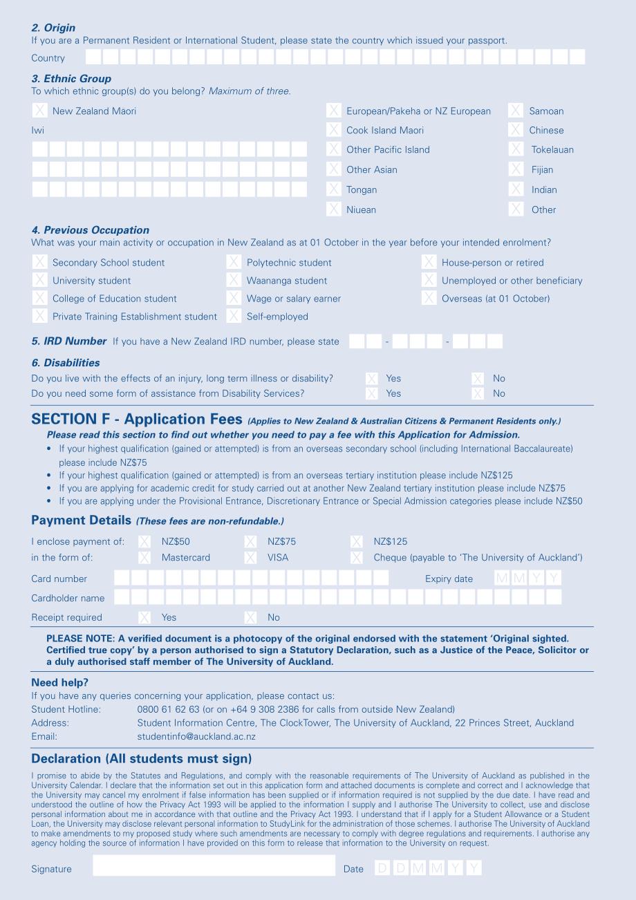 奥克兰大学申请表_第4页