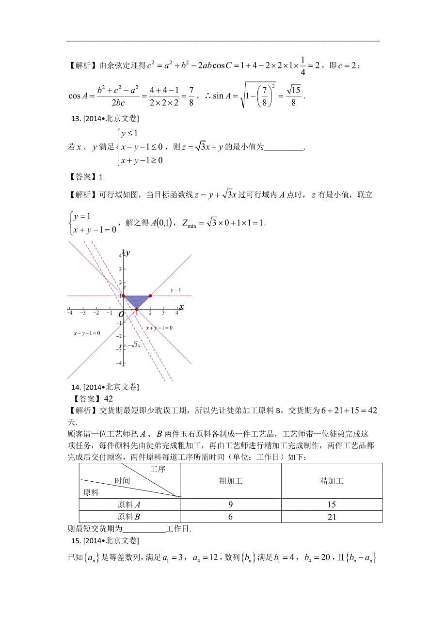 2014年高考真题——文科数学(北京卷)解析版_第5页