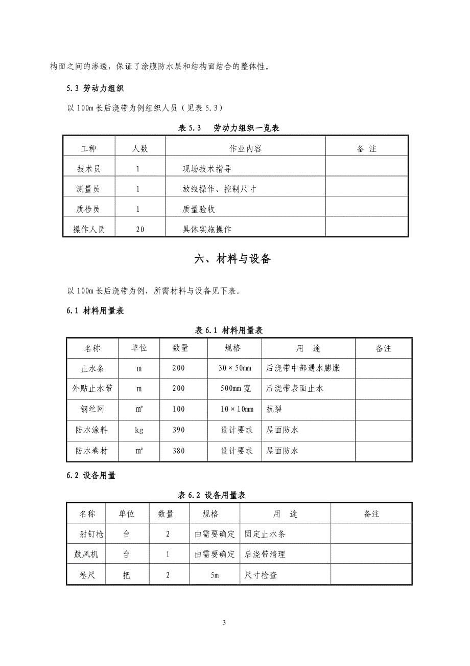 山东高端住宅地下车库顶板后浇带防水新型构造施工工法_第5页