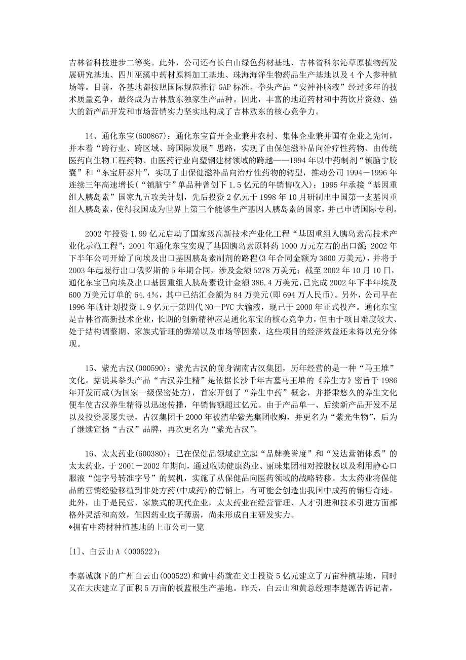 知名中药上市公司点评_第5页