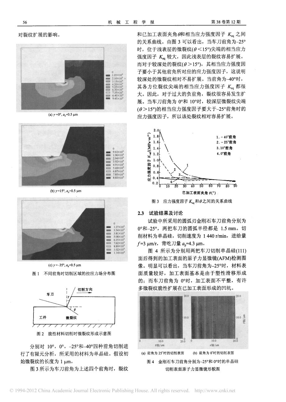 金刚石车刀前角与切削刃钝圆半径对单晶硅加工表层质量的影响_第3页