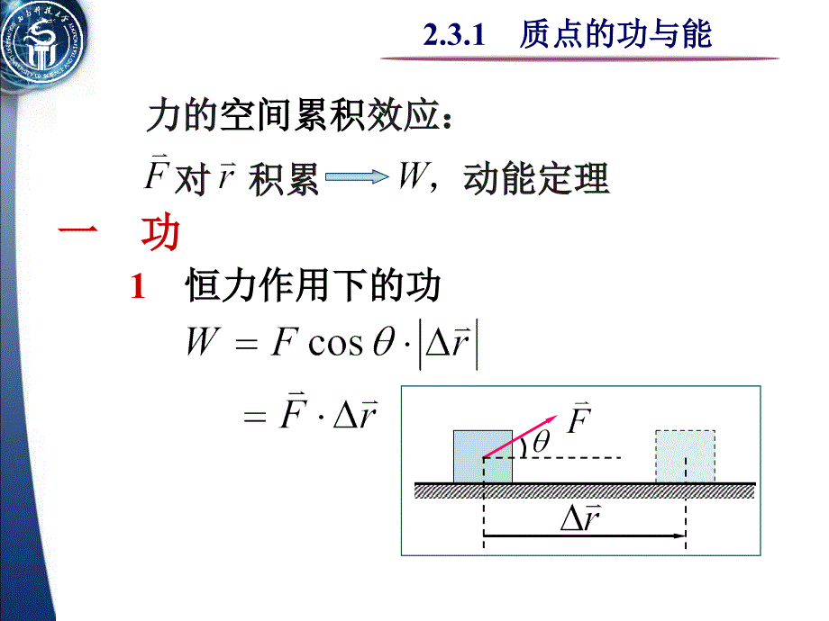 大学物理.力对物体的空间累积效应_第1页