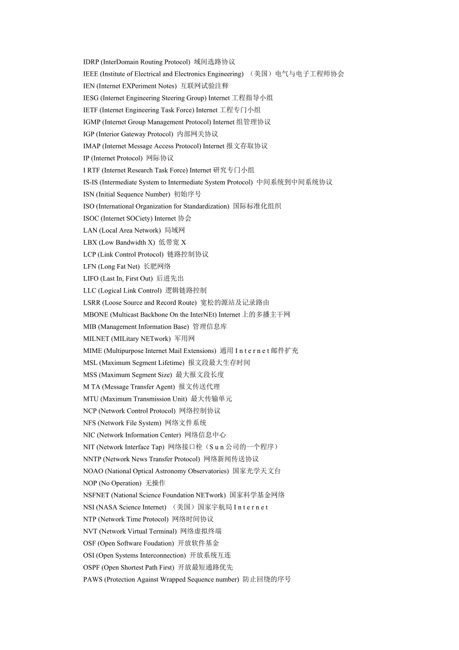 网络协议分析缩略语词汇_第2页