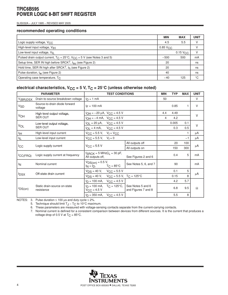 移位寄存器-功率-ti-tpic6b595_第4页