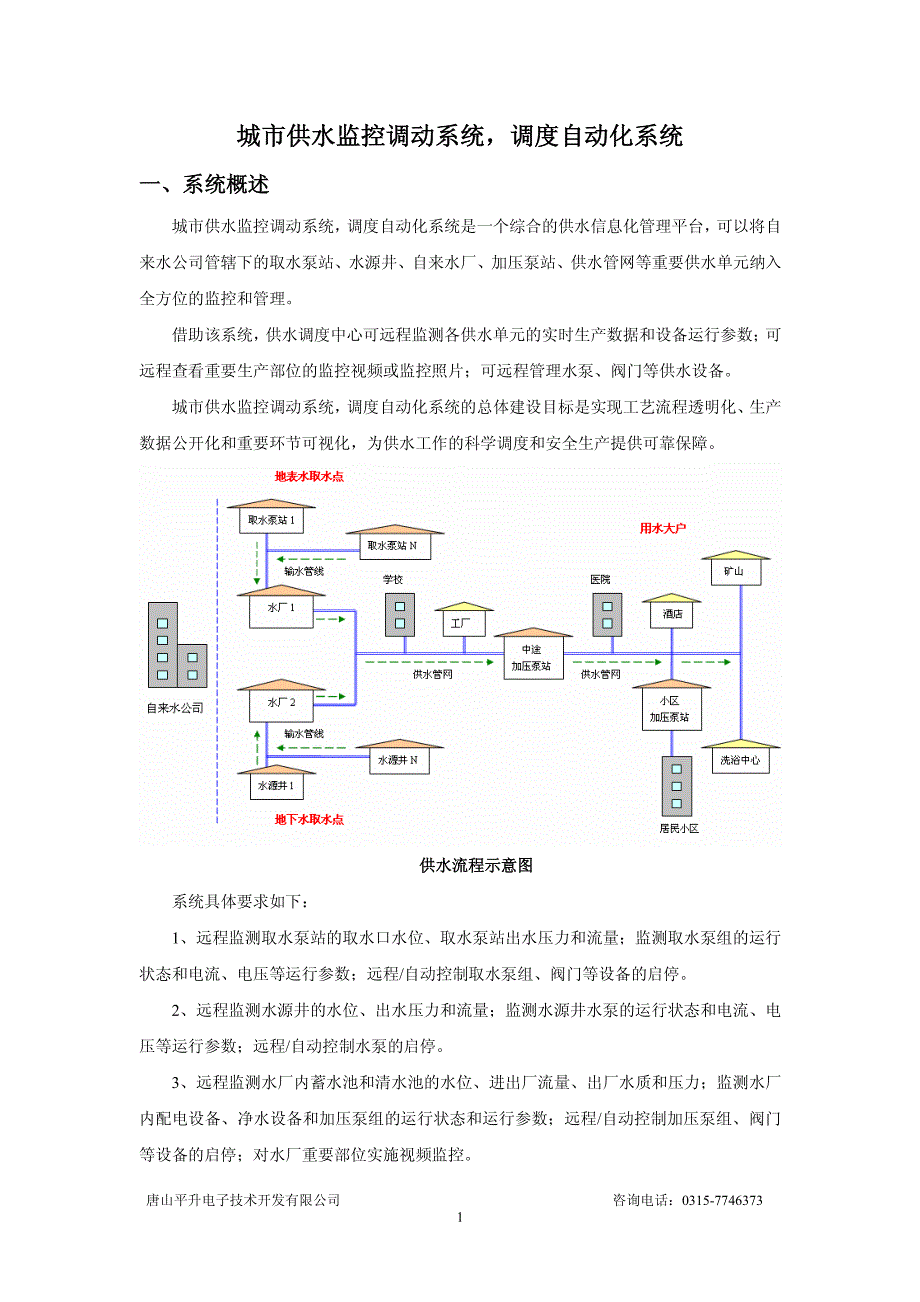 城市供水监控调动系统,调度自动化系统_第1页