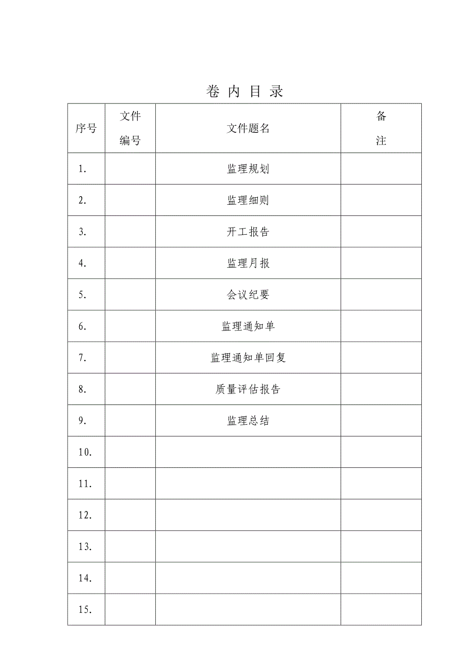 甲方监理目录备考表_第2页