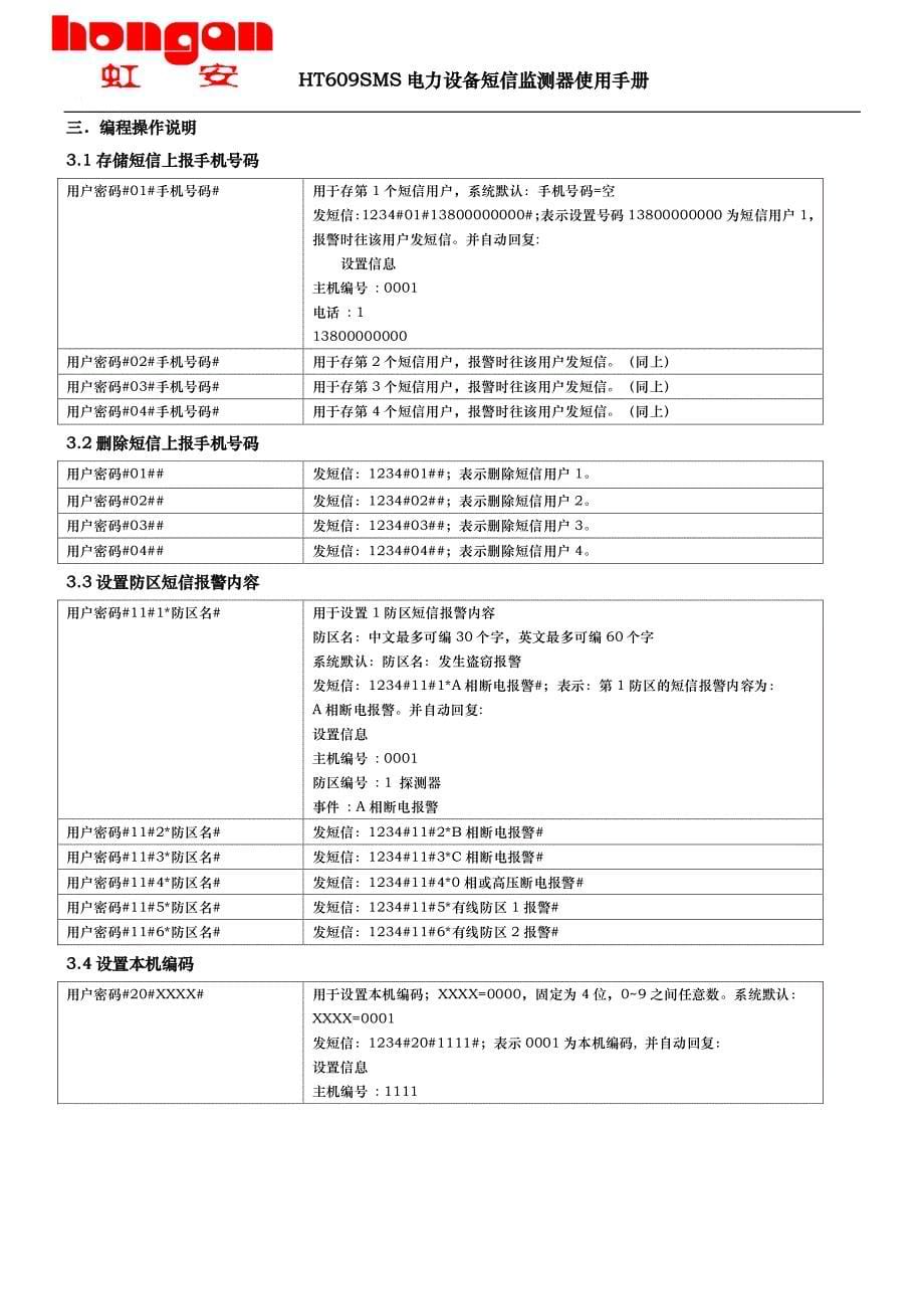 青岛科虹ht609 gms电力设备短信监测器使用说明书_第5页