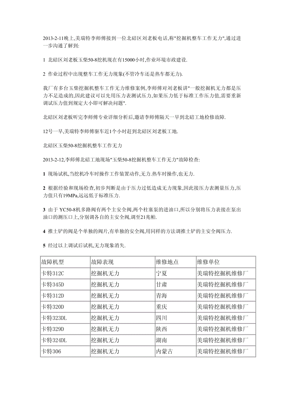 挖掘机无力维修方法大全_第4页