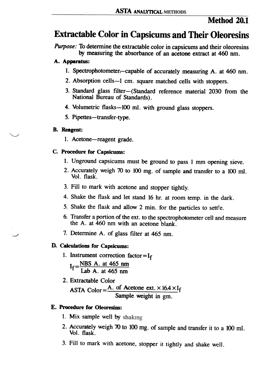 辣椒色价检验方法asta method 20 1_第1页
