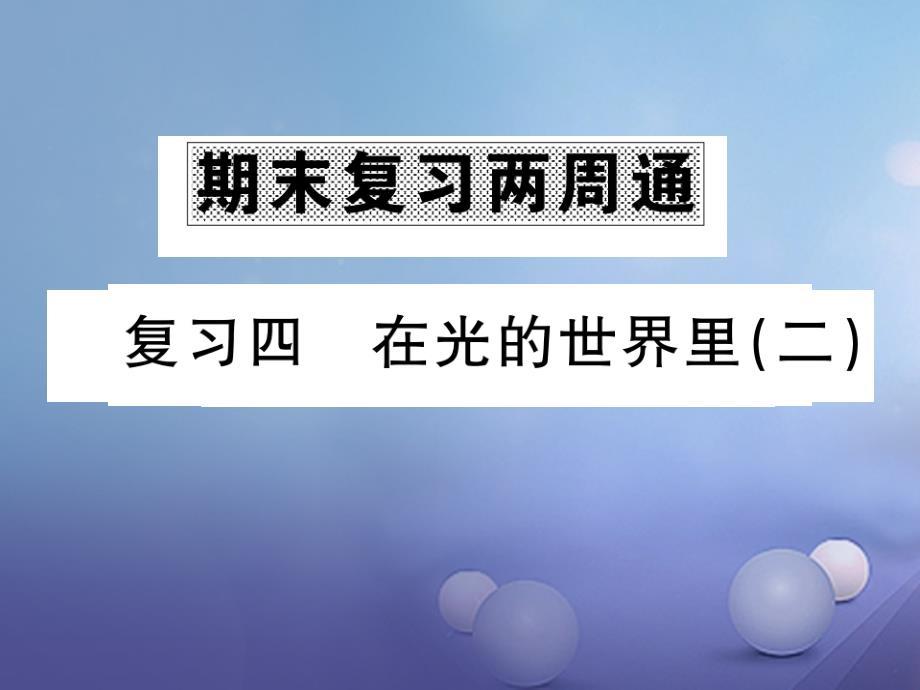 2017年秋八年级物理上册期末复习两周通复习四在光的世界里二课件新版教科版20170712344