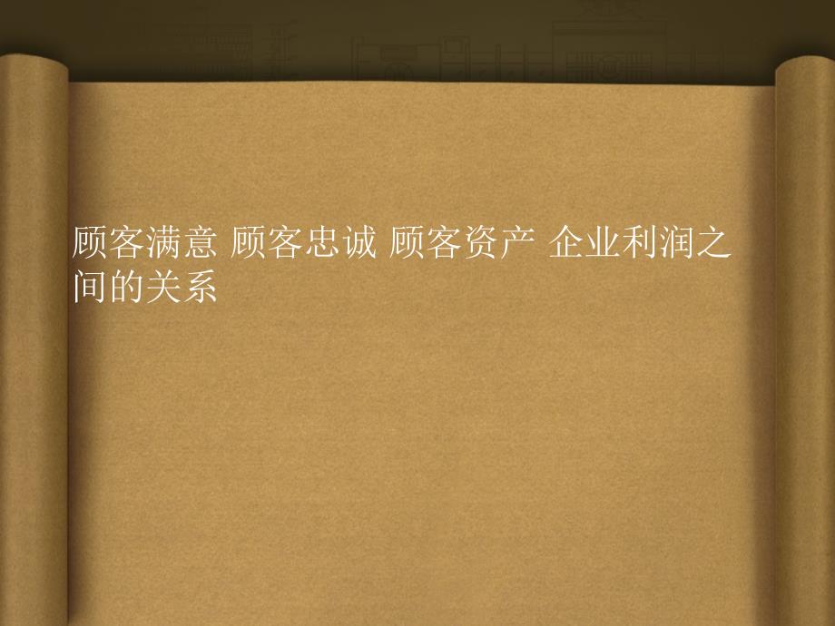 顾客满意顾客忠诚顾客资产企业利润之间的关系_第1页