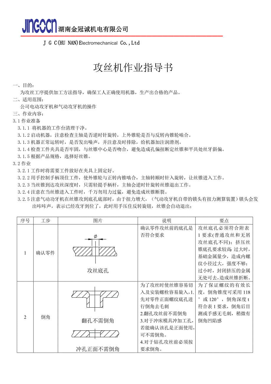 攻丝作业指导书_第1页