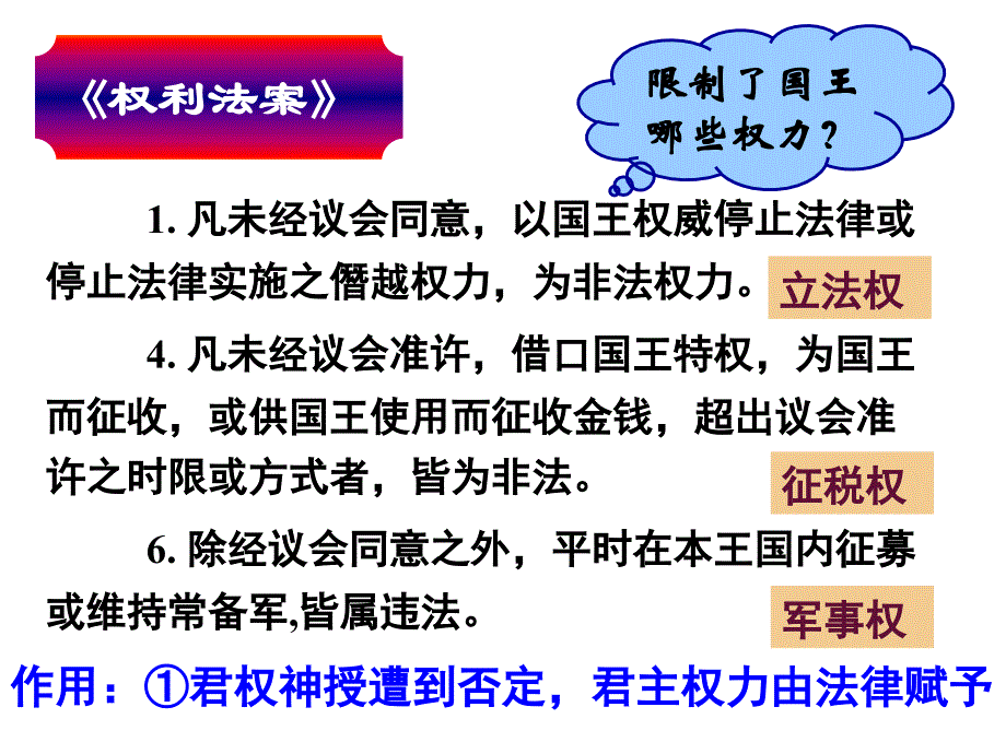 人教版高中历史必修一第7课《英国君主立宪制的建立》课件(共18张)_第4页