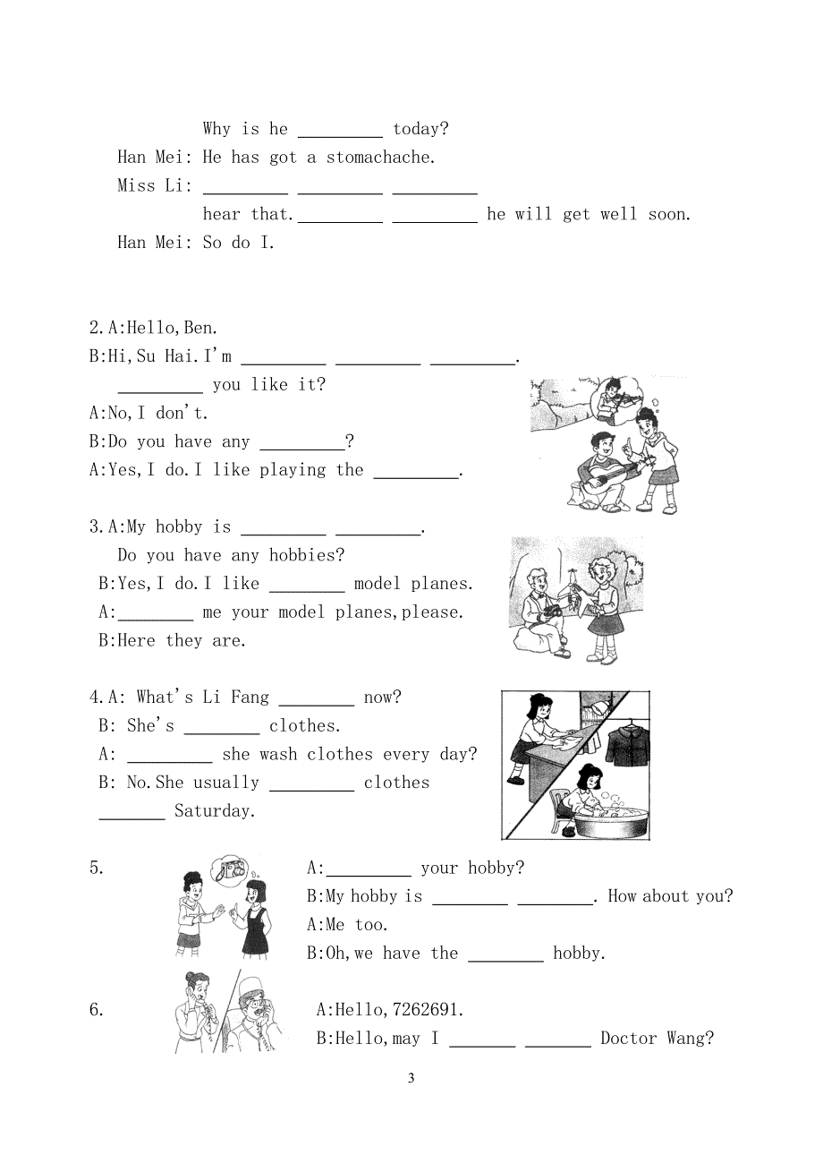 五年级看图完成对话_第3页