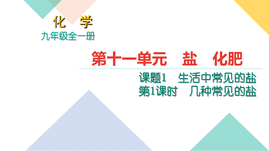 人教版九年级化学全册11.1.1《几种常见的盐》习题课件（共11张）_第1页