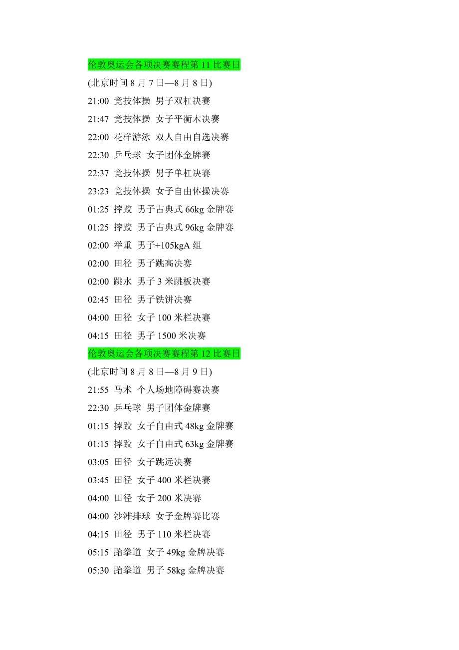 2012伦敦奥运会决赛时间表_第5页