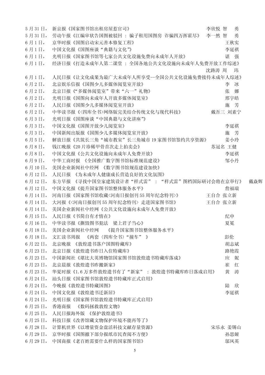 新闻媒体关于国家图书馆的报道情况_第5页