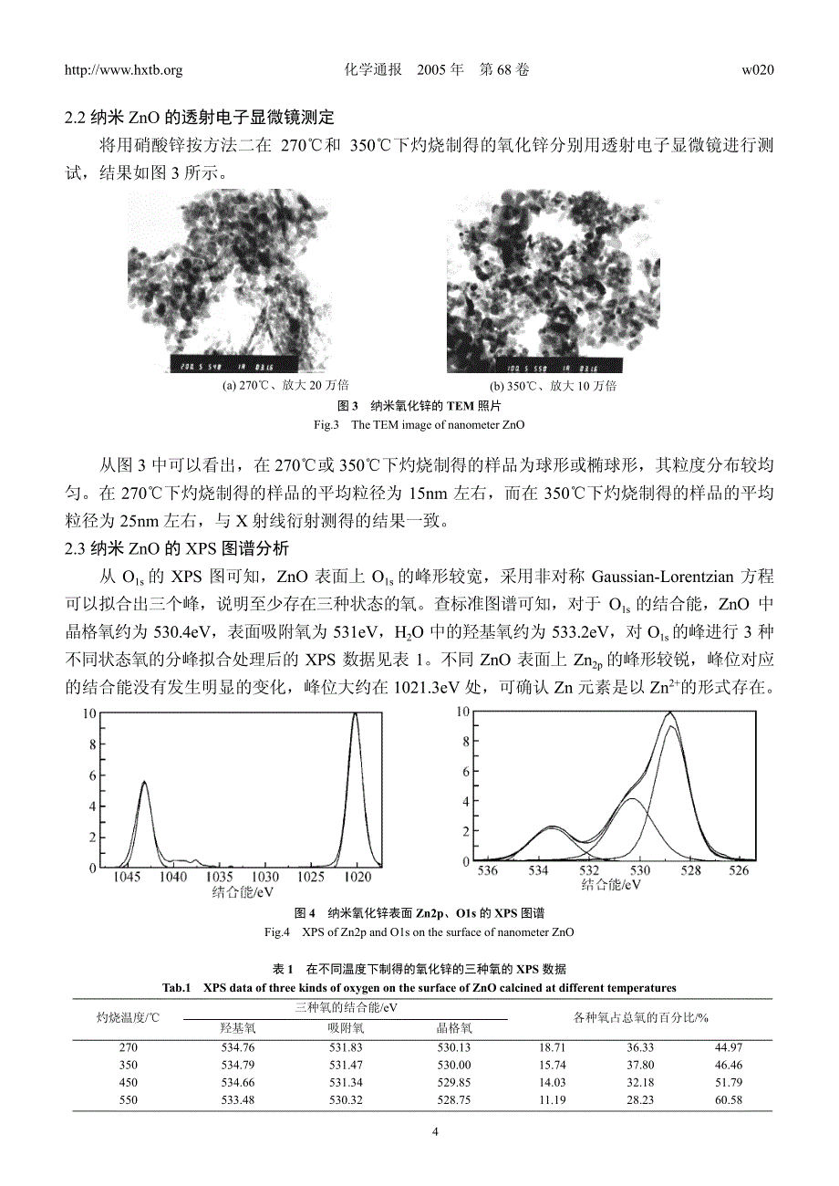 纳米氧化锌的制备及催化性能_第4页