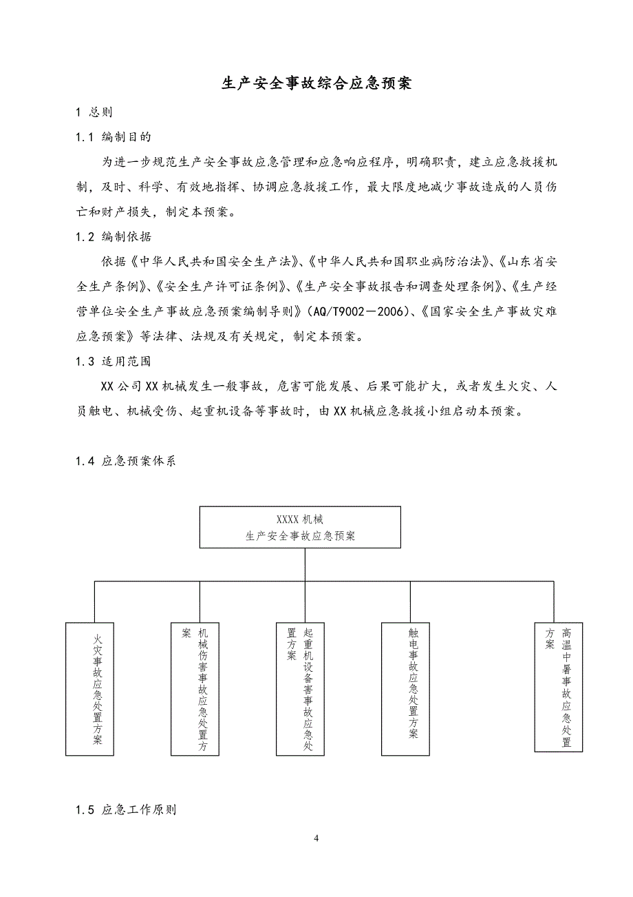 XXX机械应急救援预案_第4页