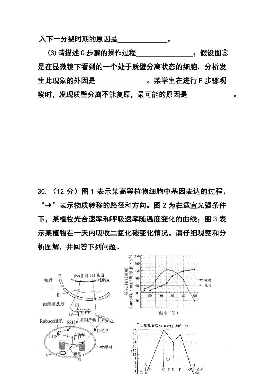 2015届河南省开封市高三冲刺模拟考试试卷（5月生物试题及答案_第5页