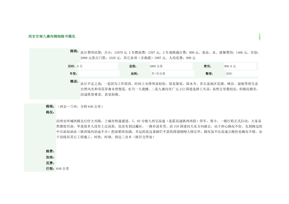 西安甘南九寨沟自驾游_第1页