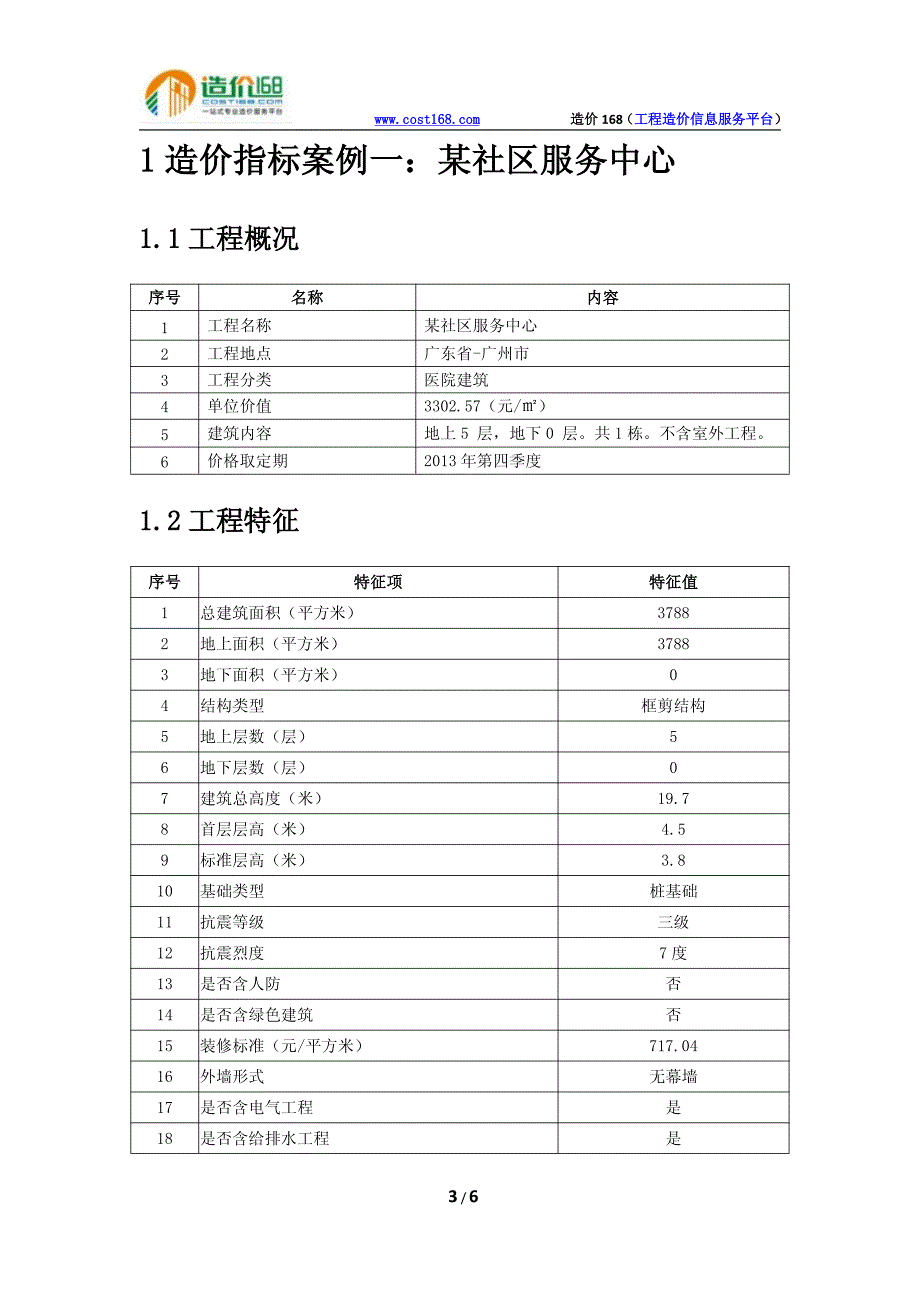 广州市社区服务中心工程造价指标分析_第3页