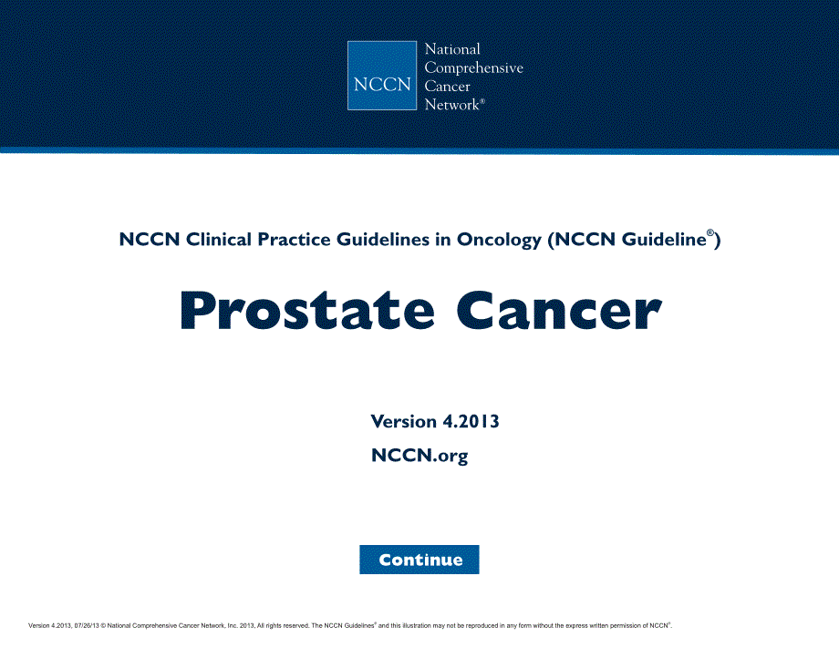 前列腺癌 2013 NCCN指南(英文版)_第1页