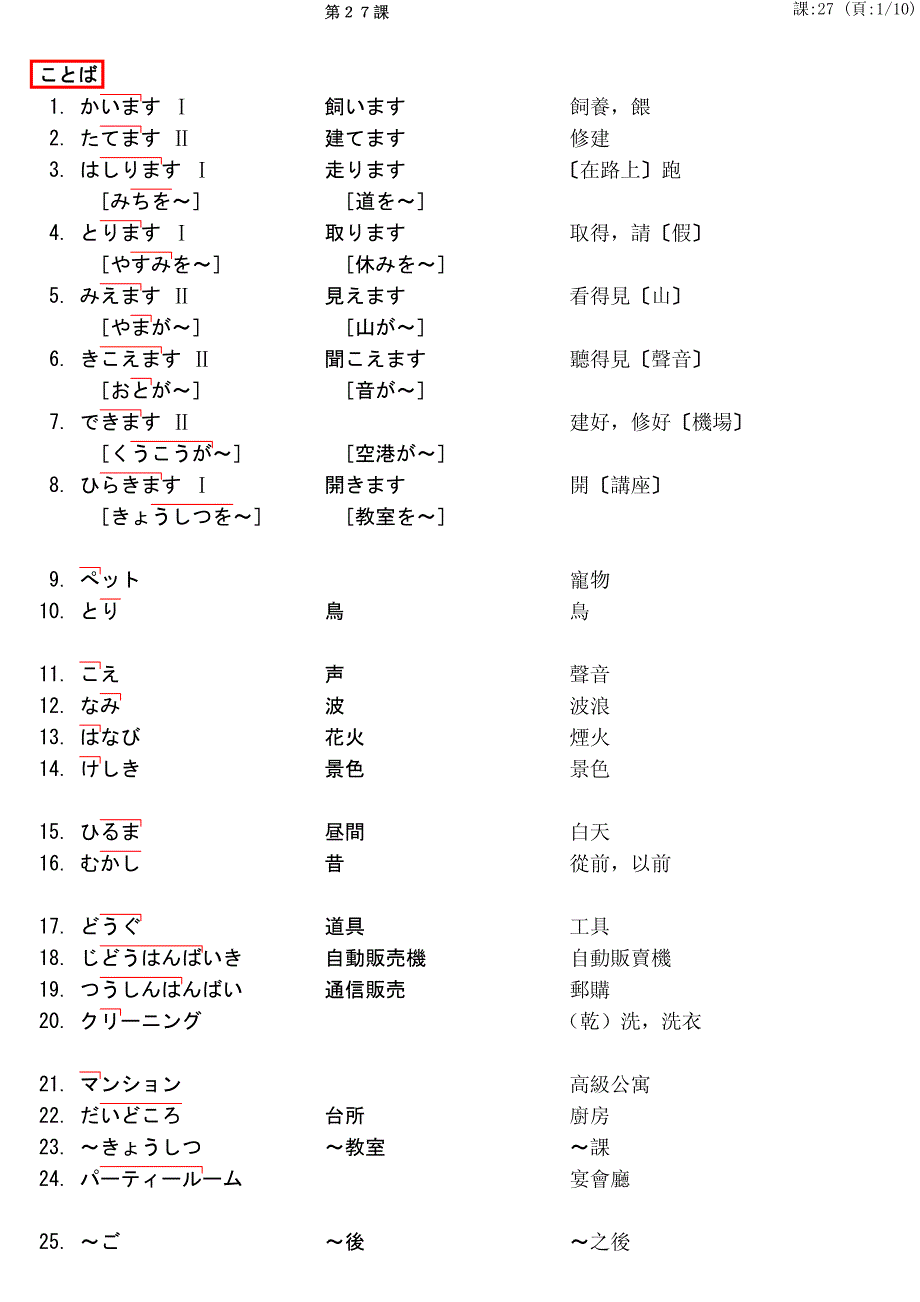 大家的日本语27课_第1页