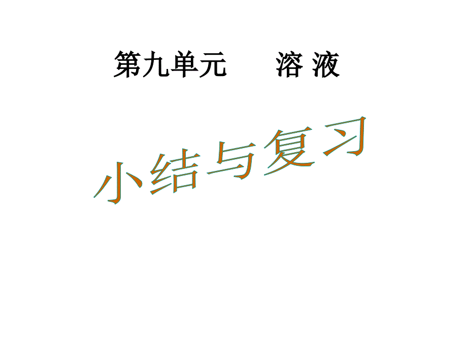 2016-2017学年九年级化学下册课件_第九单元溶液小结与复习 (共40张)_第1页