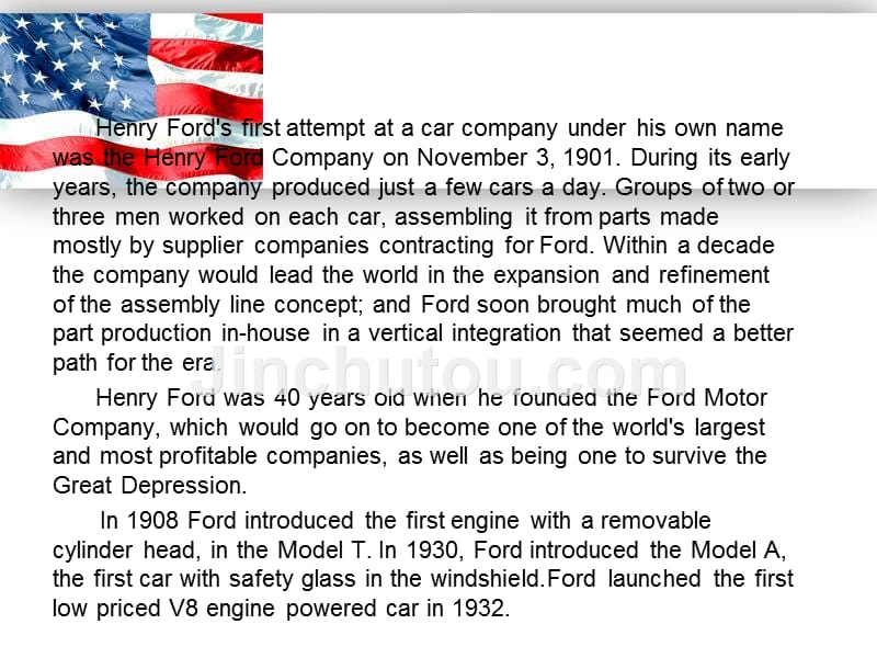 福特汽车公司发展历史英文简介_第4页